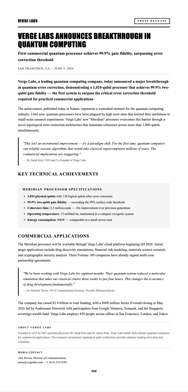 Press Release Blog Post